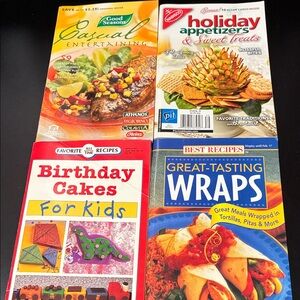 Vintage set of four assorted Cookbook magazines full of recipes